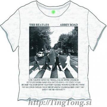Girlie shirt Beatles Abbey Road Songs Burnout White 953
