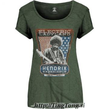 Jimi Hendrix Ladies T-Shirt: Electric Ladyland (Green) 5680