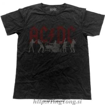 T-shirt AC/DC Red Logo & Silhouettes Vintage 13859