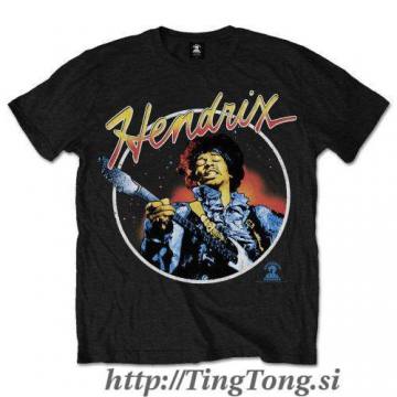 Jimi Hendrix T-shirt Script Circle (Black) 14640
