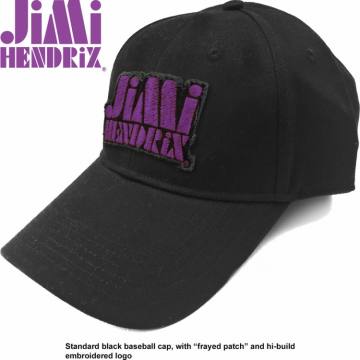 Jimi Hendrix Unisex Baseball Cap: Purple Stencil Logo (Black) 38255
