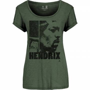 Jimi Hendrix Girlie T-shirt: Let Me Live (khaki zelena) 41829