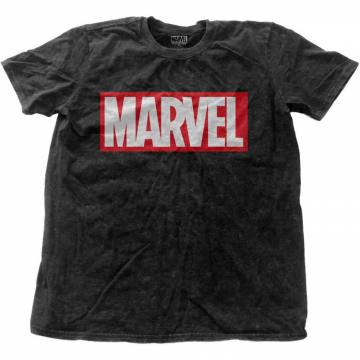 Marvel Comics Unisex T-Shirt: Vintage Logo (Black) (Wash Collection) (Medium) 224295
