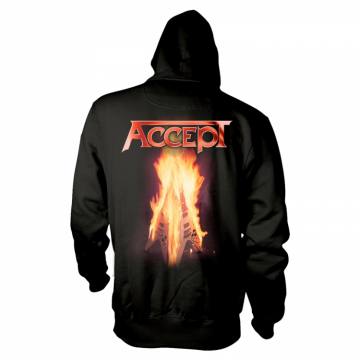 Red Logo Guitar Flames Hoodie – Accept 72667