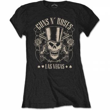 Girlie shirt Guns N' Roses Ladies: Top Hat, Skull & Pistols Las Vegas (Black) 92125