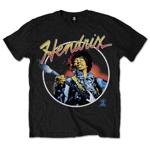 Jimi Hendrix T-shirt Script Circle (Black) 78735