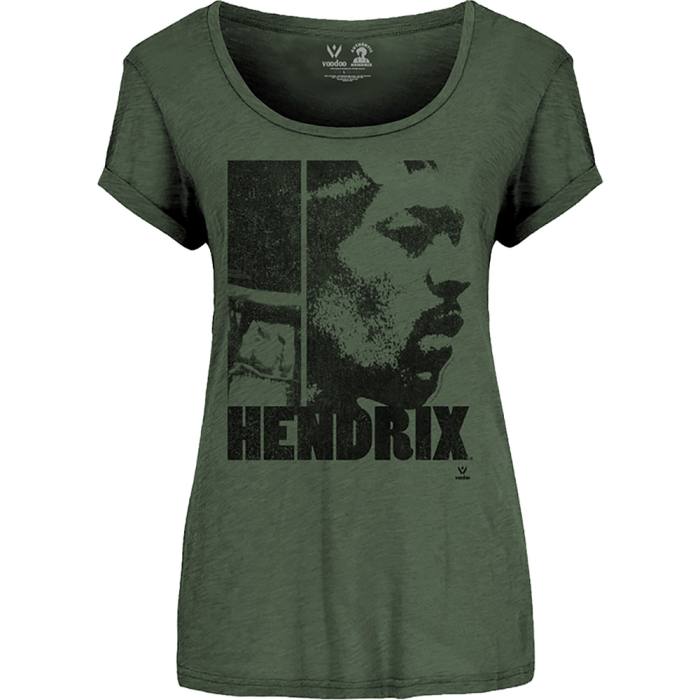 Jimi Hendrix Girlie T-shirt: Let Me Live (khaki zelena) 78803