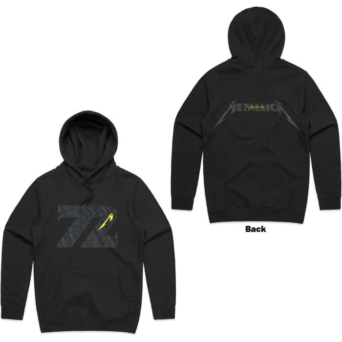 Metallica Unisex Hoodie: 72 Seasons Charred Logo (Črna) Velikost XXL 96608