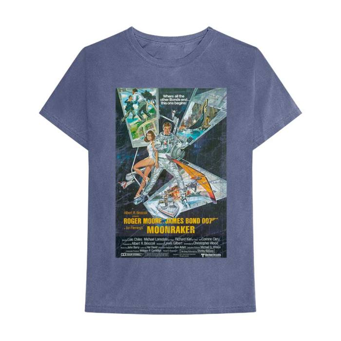 James Bond 007 Unisex T-Shirt: Moonraker (Denim Blue) 79525