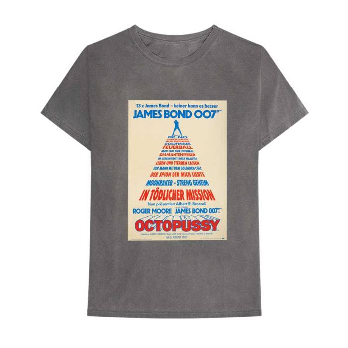 James Bond 007 Unisex T-shirt: Octopussy German Poster (Charcoal Grey) 79537