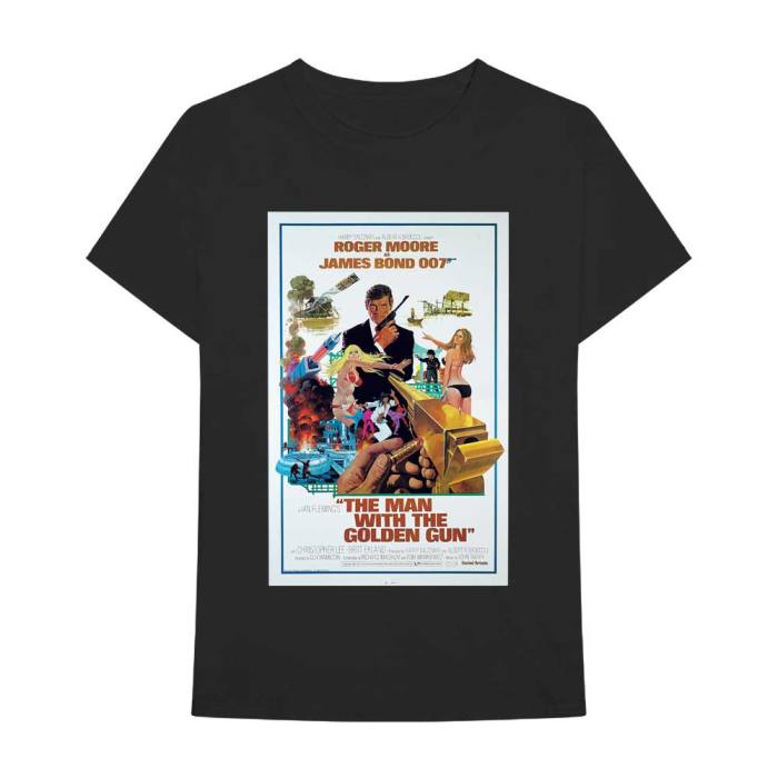 James Bond 007 Unisex T-Shirt: The Man With The Golden Gun Poster (Črna) 79549