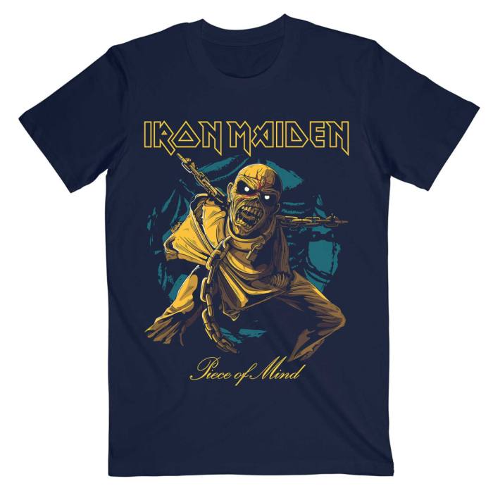 Iron Maiden Unisex T-Shirt: Piece of Mind Gold Eddie 79062