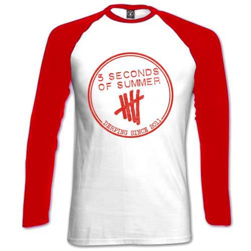 5 Seconds of Summer Ladies Raglan T-Shirt: Derping Stamp 80144