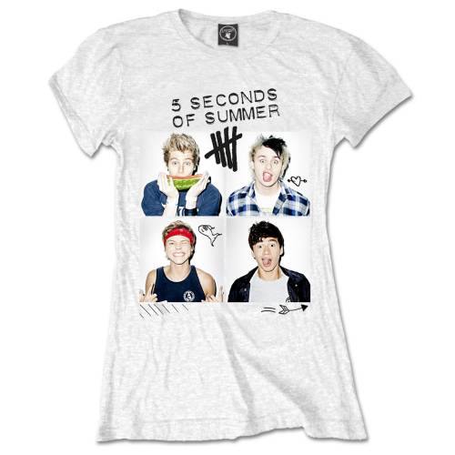 5 Seconds Of Summer ženski T-shirt Scribbles (Skinny Fit) 80155