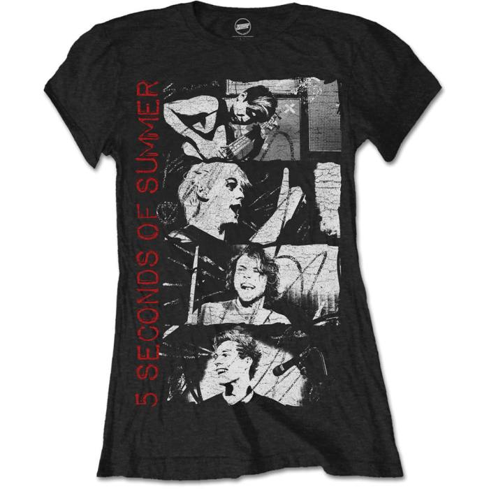 5 Seconds Of Summer Ladies T-shirt Photo Stacked 80220