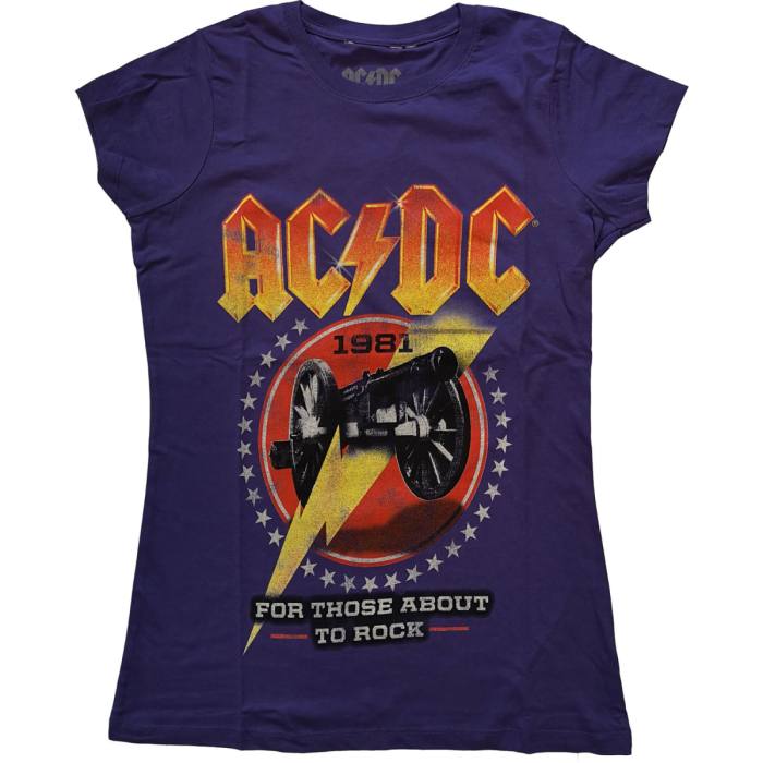 AC/DC Ženska T-shirt: For Those About To Rock '81 (Vijolična) 81257