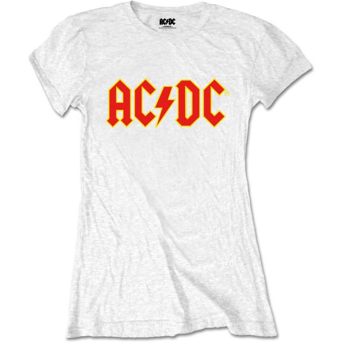 AC/DC Ladies Retail Pack T-Shirt: Logo (White) 81386