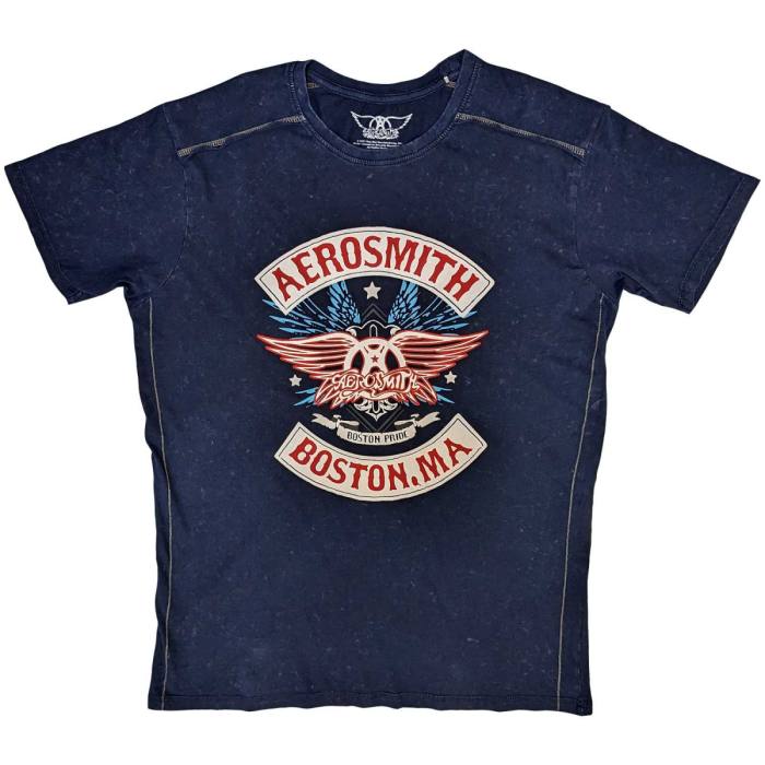Aerosmith Unisex T-shirt: Boston Pride (Modra) 81559