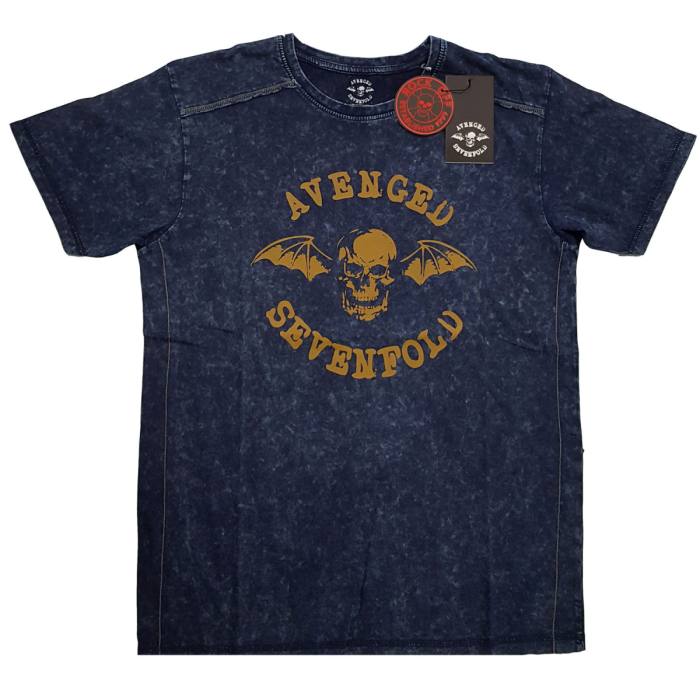 Avenged Sevenfold DeathBat Logo T-shirt (Navy Blue, Wash Collection) 82219