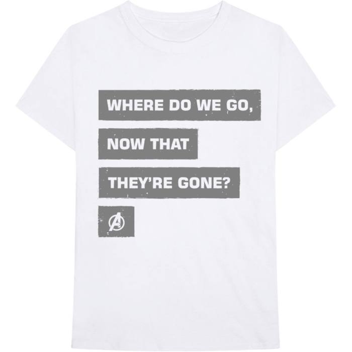 Marvel Comics Unisex T-shirt: Avengers Now That They're Gone (bela) 82476