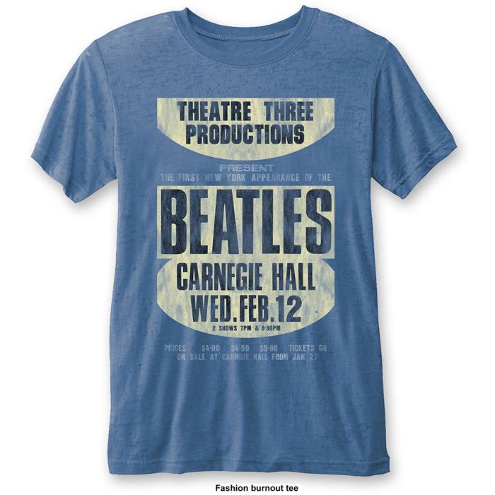 The Beatles Unisex T-shirt Carnegie Hall Burnout 82918