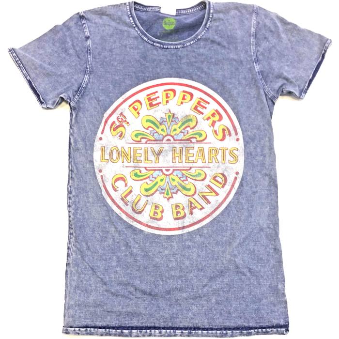 The Beatles Unisex T-Shirt: Sgt Pepper Drum (Burnout) 82955