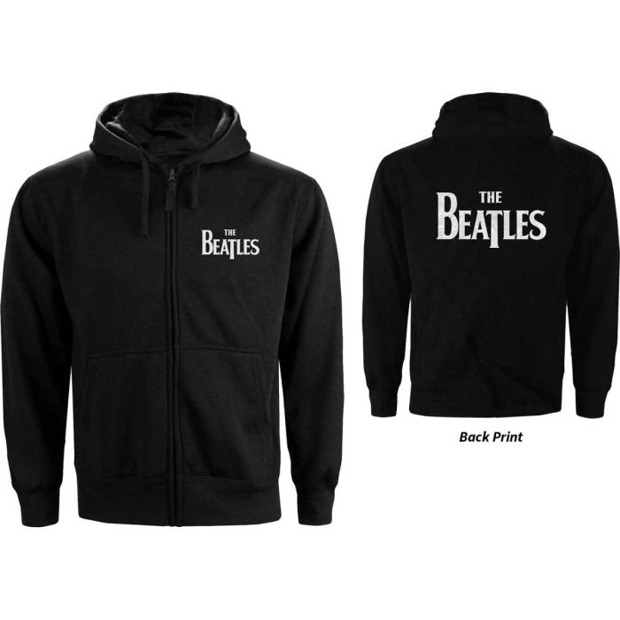 The Beatles Hoodie z zadrgo Drop T Logo Black 83171