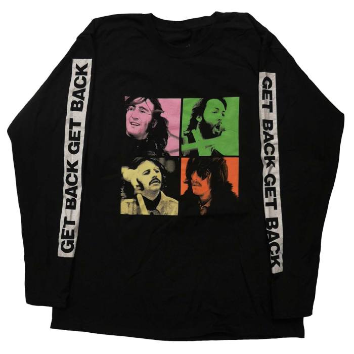 The Beatles Unisex Long Sleeve T-shirt: Get Back Studio Shots (Black) 83215