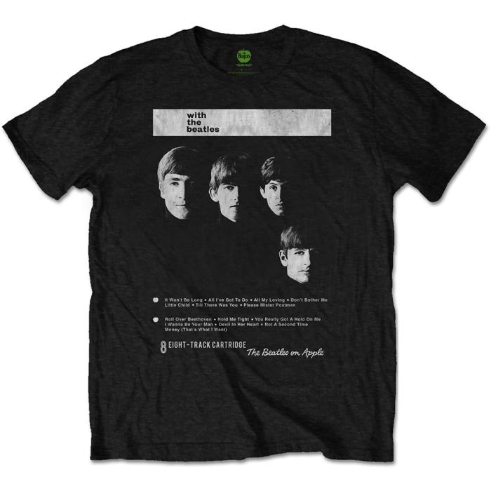 The Beatles Unisex T-Shirt: With The Beatles 8 Track (Black) 83756