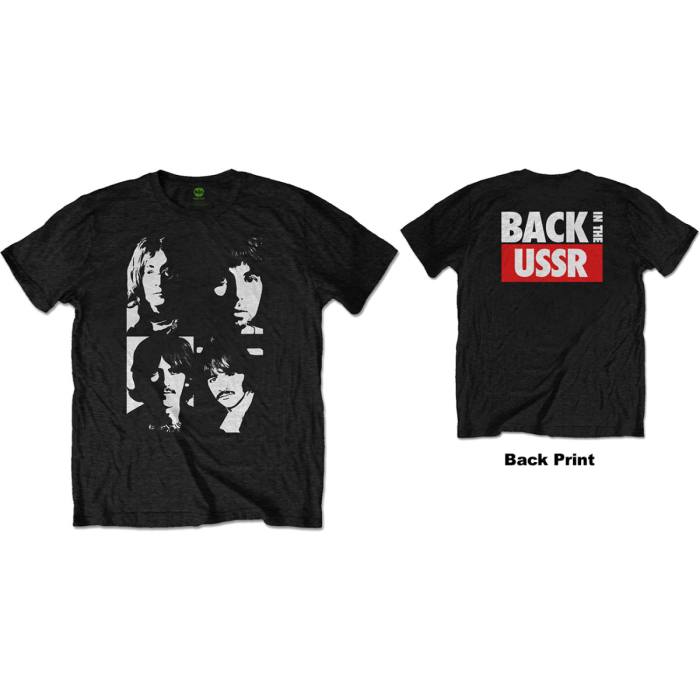 The Beatles Unisex T-shirt: Back In The USSR (Black, Back Print) 83992