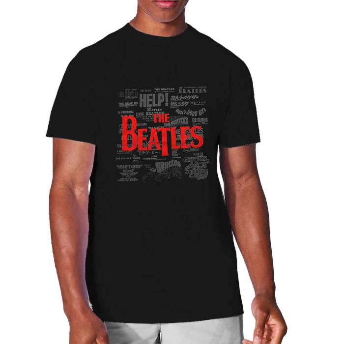 The Beatles T-shirt: Titles & Logos (črna) 84320