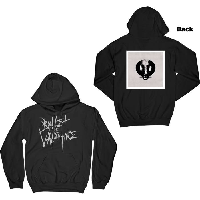 Bullet For My Valentine Unisex Pullover Hoodie: Large Logo & Album (Black) (Back Print) 84617