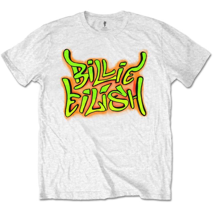 Billie Eilish Unisex T-Shirt: Graffiti (Bela) 85034