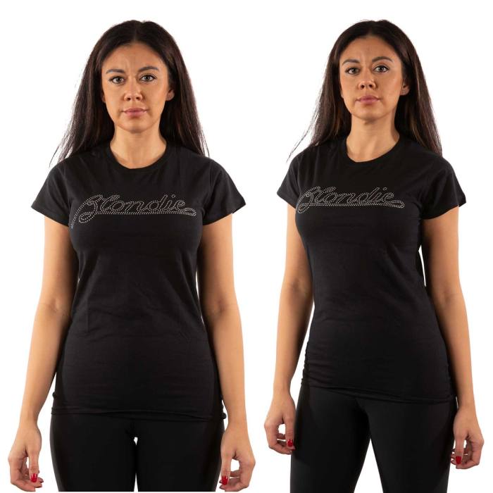 Blondie Ladies T-Shirt: Logo (Black) (Embellished) 85377