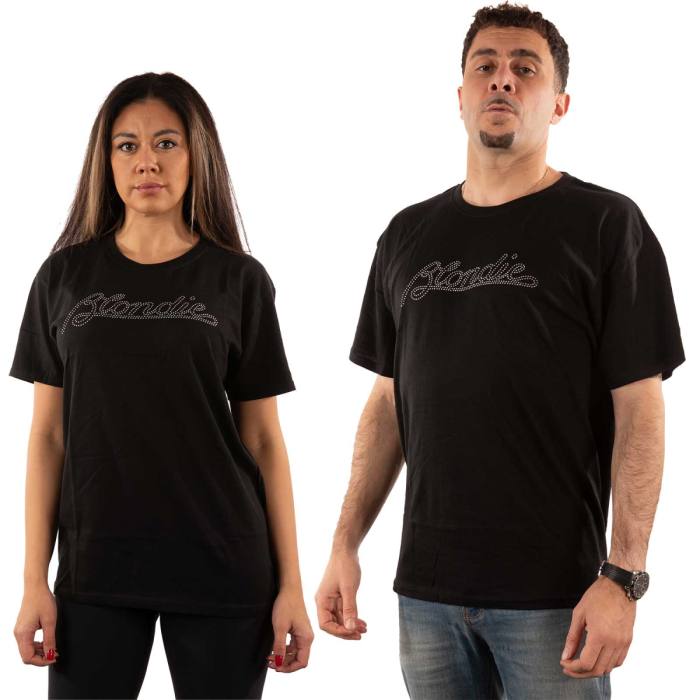 Blondie Unisex T-Shirt: Logo (Black) (Embellished) 85383