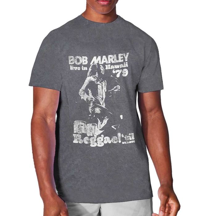 Bob Marley Hawaii T-shirt (Charcoal Grey, Wash Collection) 85567