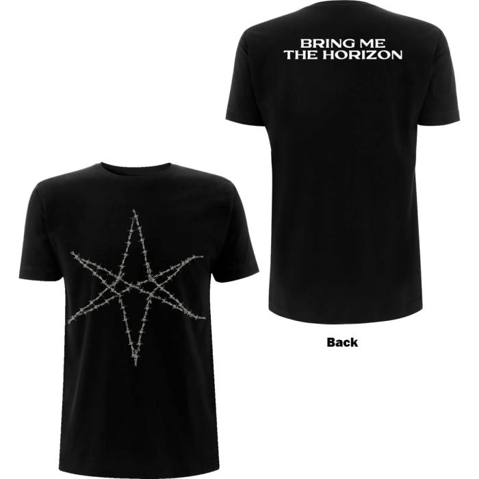 Bring Me The Horizon Unisex T-Shirt: Barbed Wire (Črna) (Zadnji tisk) 86211
