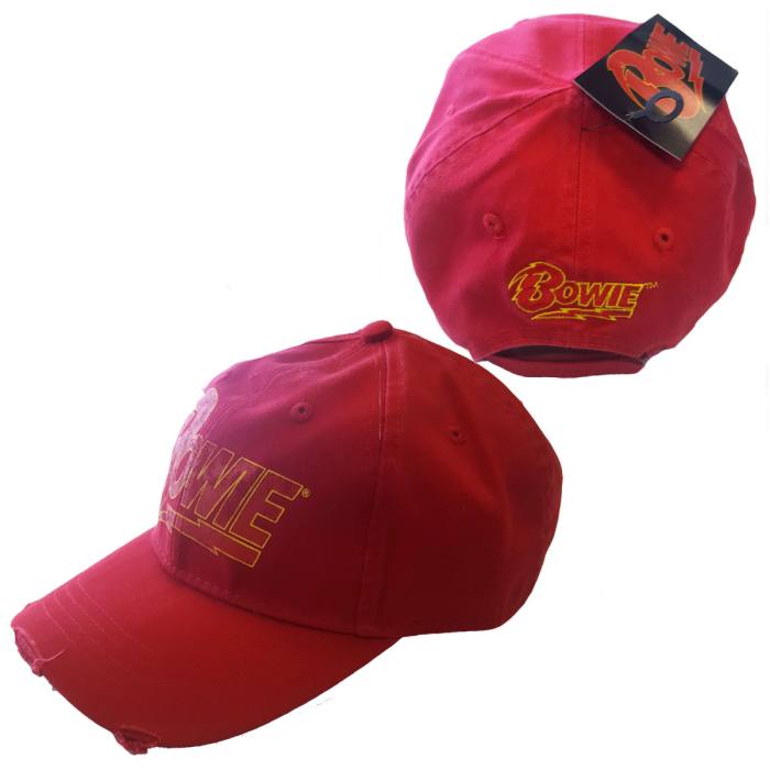 David Bowie Unisex Baseball Cap: Flash Logo (Rdeča) 86363