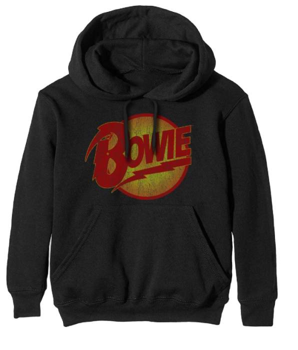 David Bowie Hoodie Vintage Diamond Dogs Logo (črn) 86390