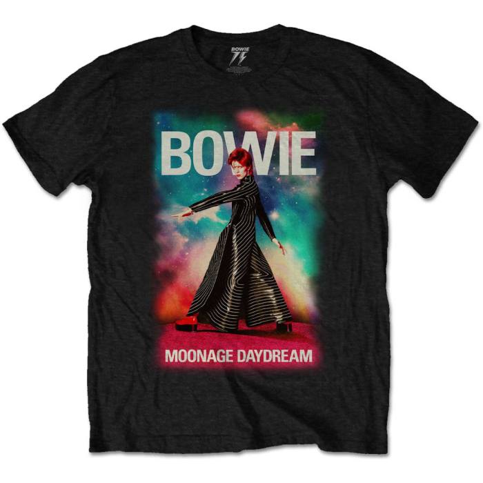 David Bowie Unisex T-shirt: Moonage 11 Fade (Črna) 86525