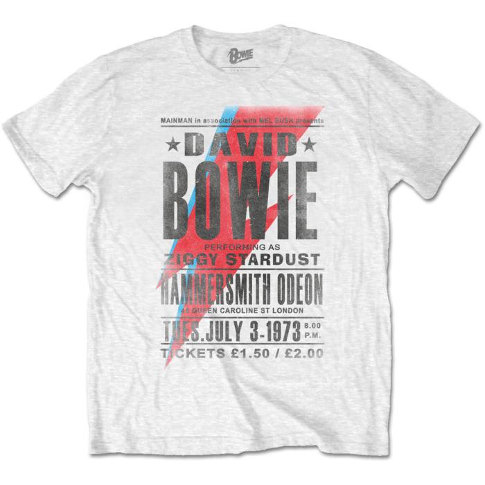 David Bowie T-shirt: Hammersmith Odeon (bela) 86736