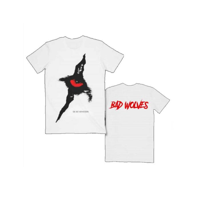 Bad Wolves T-shirt: Monsters Eye Logo (bela, back print) 87853