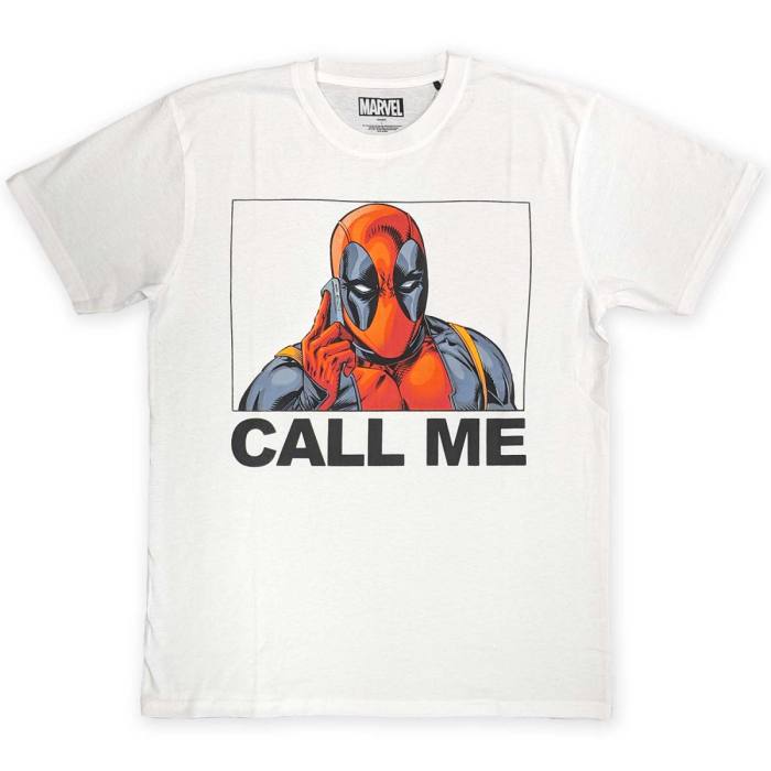 Marvel Comics Unisex T-Shirt: Deadpool Call Me (Bela) 88549