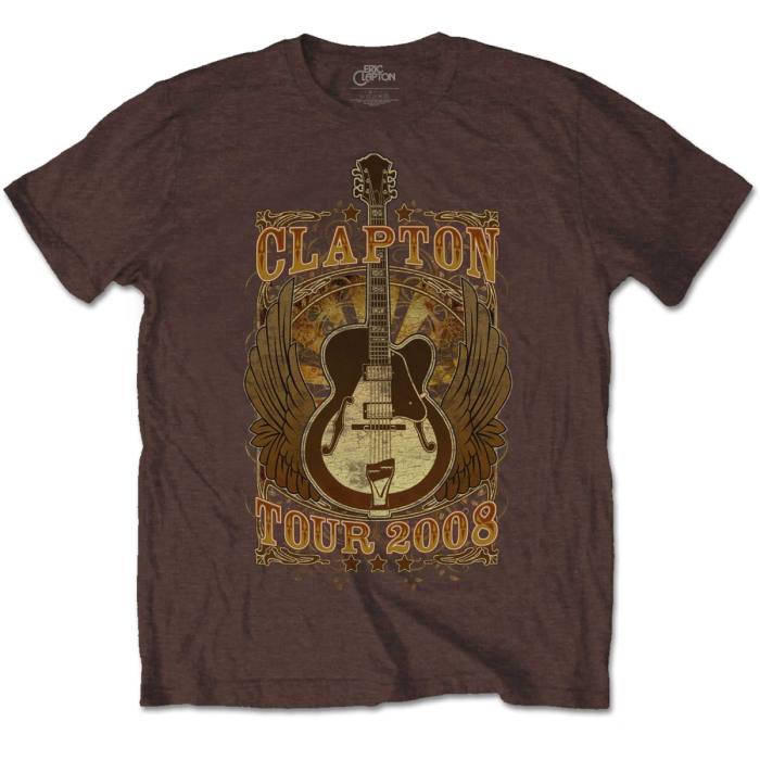 Eric Clapton Unisex T-shirt: Tour 2008 (Rjava) 89974