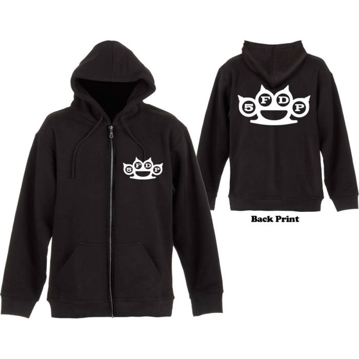 Five Finger Death Punch Unisex Zipped Hoodie: Knuckles 122868