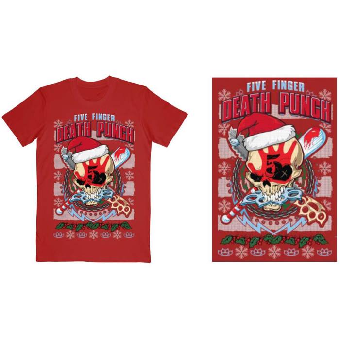 Five Finger Death Punch T-shirt Zombie Kill Xmas (rdeča) 90232