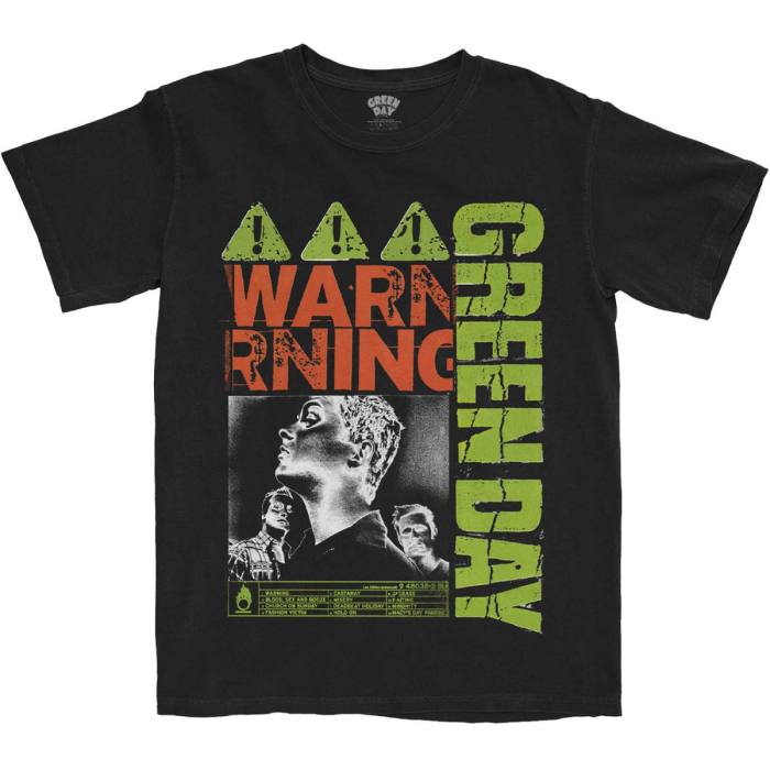 Green Day T-shirt Warning (črna) 91220