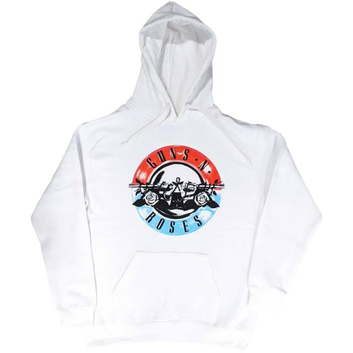 Guns N' Roses Unisex Pullover Hoodie: Motorcross Logo (White) 91723