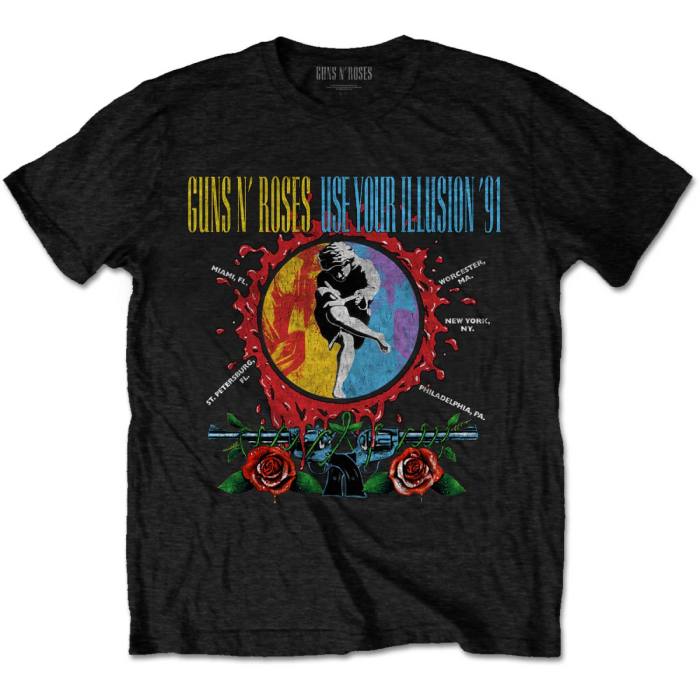 Use Your Illusion Circle Splatter Guns N' Roses T-shirt 91912