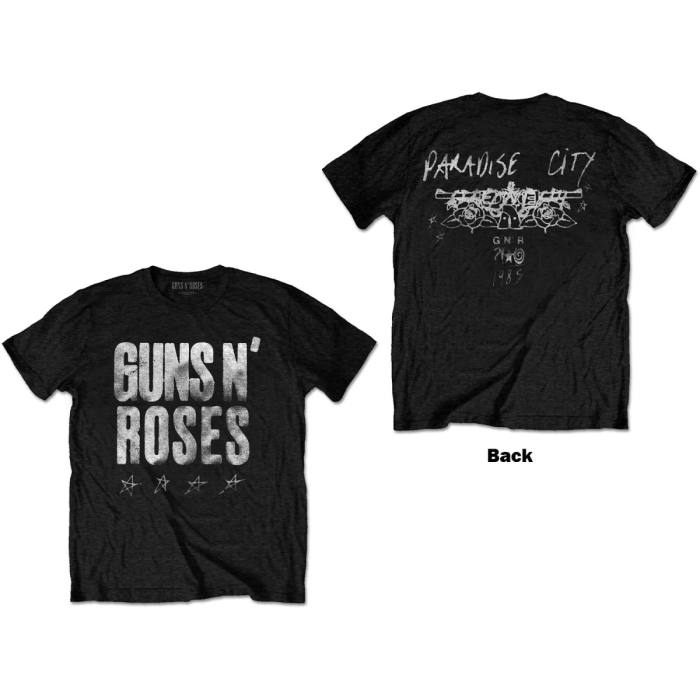 Guns N' Roses Unisex T-shirt: Paradise City Stars (Black) 91935